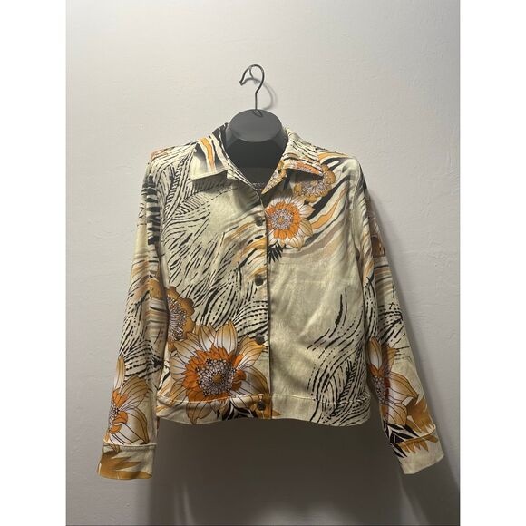 Impulse California Floral Abstract Jacket Blazer Medium Vintage Y2K - Picture 12 of 12